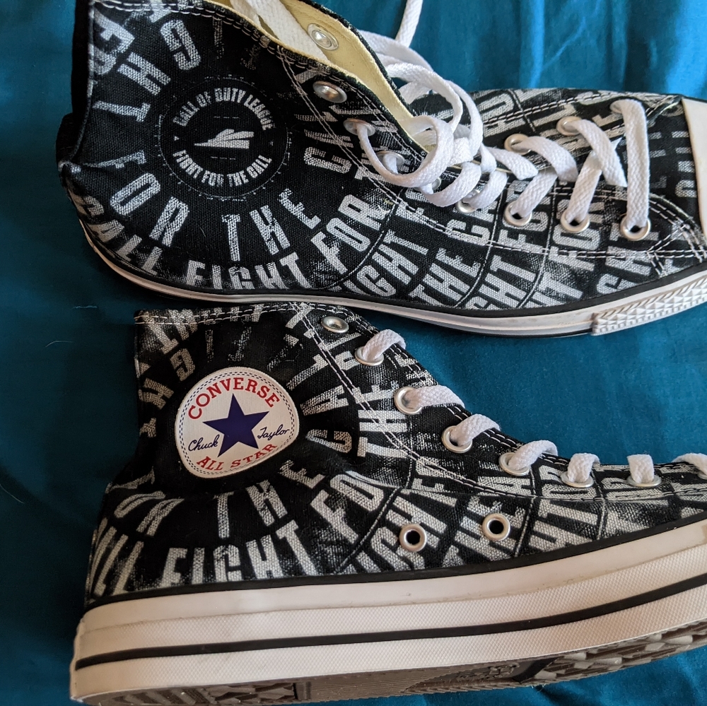 Call of duty League fight for the call script Converse high top sneakers